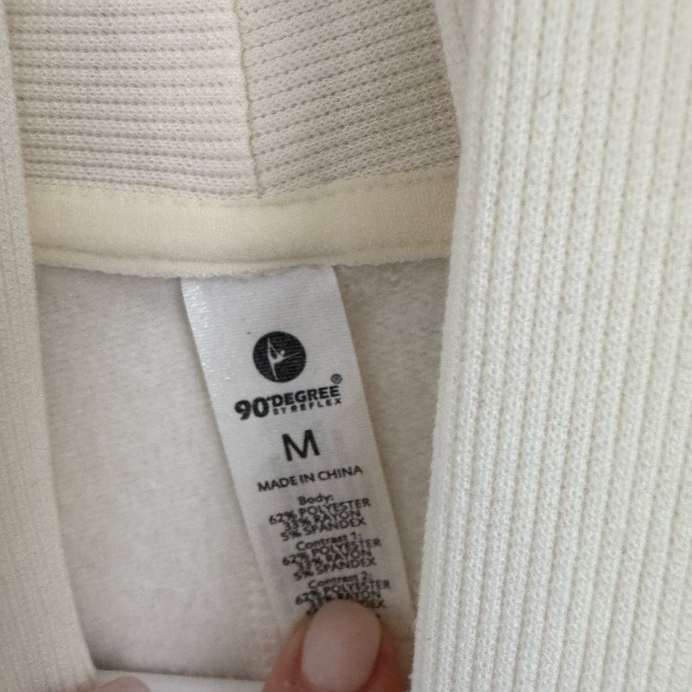 90 Degree By Reflex Ribbed Cream Cardigan - Picture 3 of 5
